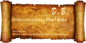 Dobrovolszky Boglárka névjegykártya